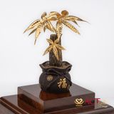 Quà tặng Chậu Cây Kim Ngân dát vàng 24k ACT GOLD ISO 9001:2015(Mẫu 1)