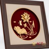 Quà tặng Tranh Hoa Sen dát vàng 24k ACT GOLD ISO 9001:2015