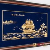 Quà tặng tranh Thuyền dát vàng 24k ACT GOLD ISO 9001:2015 (Mẫu 7)