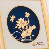 Quà tặng Tranh Hoa Sen dát vàng 24k ACT GOLD ISO 9001:2015