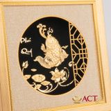 Quà tặng Tranh Cá Chép Phú Quý dát vàng 24k ACT GOLD ISO 9001:2015