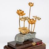 Quà tặng Chậu Sen 6 Cành dát vàng 24k ACT GOLD ISO 9001:2015