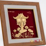 Tranh Chùa Một Cột dát vàng 24k ACT GOLD ISO 9001:2015