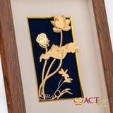Quà tặng Tranh Hoa Sen dát vàng 24k ACT GOLD ISO 9001:2015