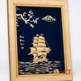 Quà tặng tranh Thuyền dát vàng 24k ACT GOLD ISO 9001:2015