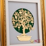 Quà tặng Tranh Cây Bát Bảo dát vàng 24k ACT GOLD ISO 9001:2015