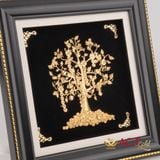 Quà tặng Tranh cây tiền tài lộc dát vàng 24k ACT GOLD ISO 9001:2015