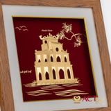 Quà Tặng Tranh Tháp Rùa dát vàng 24k ACT GOLD ISO 9001:2015 (Mẫu 2)