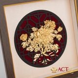 Tranh Hoa Mẫu Đơn dát vàng 24k ACT GOLD ISO 9001:2015 (Mẫu 2)