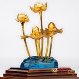 Quà tặng Cá Chép Hoa Sen dát vàng 24k ACT GOLD ISO 9001:2015