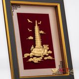 Tranh Long Quy Cõng Tháp Văn Xương dát vàng 24k ACT GOLD ISO 9001:2015