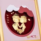 Quà tặng tranh Đôi Tình Nhân dát vàng 24k ACT GOLD ISO 9001:2015