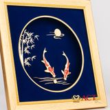 Quà tặng Tranh Song Ngư dát vàng 24k ACT GOLD ISO 9001:2015