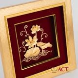 Quà tặng Tranh Hoa Sen dát vàng 24k ACT GOLD ISO 9001:2015