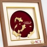 Quà tặng tranh Cá Chép Hoa Sen dát vàng 24k ACT GOLD ISO 9001:2015