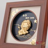 Quà tặng Tranh Cung Song Tử dát vàng 24k ACT GOLD ISO 9001:2015