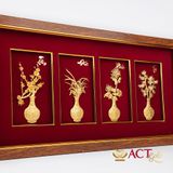 Tranh Tứ Quý dát vàng 24k ACT GOLD ISO 9001:2015 (Mẫu 5)