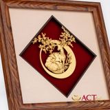 Quà tặng Tranh tình mẫu tử dát vàng 24k ACT GOLD ISO 9001:2015