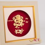 Quà tặng Tranh Rồng Nhả Ngọc dát vàng 24k ACT GOLD ISO 9001:2015