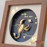 Quà tặng Tranh Cung Bọ Cạp dát vàng 24k ACT GOLD ISO 9001:2015