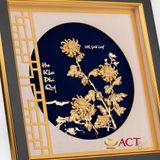 Quà tặng Tranh Hoa Cúc dát vàng 24k ACT GOLD ISO 9001:2015