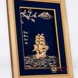 Quà tặng tranh Thuyền dát vàng 24k ACT GOLD ISO 9001:2015