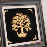 Quà tặng Tranh Cây Bát Bảo dát vàng 24k ACT GOLD ISO 9001:2015