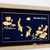 Quà tặng tranh Cá Chép Hoa Sen dát vàng 24k ACT GOLD ISO 9001:2015