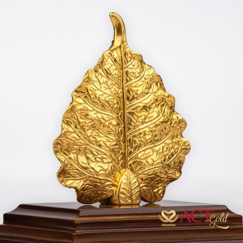 Tượng lá bồ đề dát vàng 24k ACT GOLD ISO 9001:2015 (Mẫu 2)