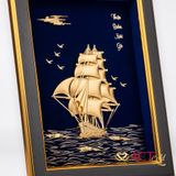 Quà tặng tranh Thuyền dát vàng 24k ACT GOLD ISO 9001:2015 (Mẫu 9)