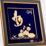 Quà tặng Tranh Chữ An Hoa Sen dát vàng 24k ACT GOLD ISO 9001:2015 (Mẫu 6)