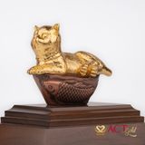 Quà tặng Tượng Mèo Hoàng Gia dát vàng 24k ACT GOLD ISO 9001:2015
