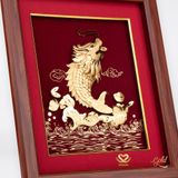 Tranh Cá Chép Hóa Rồng dát vàng 24k ACT GOLD ISO 9001:2015