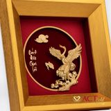 Quà tặng Tranh Tùng Hạc dát vàng 24k ACT GOLD ISO 9001:2015