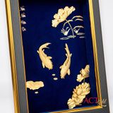 Quà tặng tranh Cá Chép Hoa Sen dát vàng 24k ACT GOLD ISO 9001:2015 (Mẫu 5)