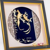 Quà tặng tranh Đôi Chim Thiên Đường dát vàng 24k ACT GOLD ISO 9001:2015