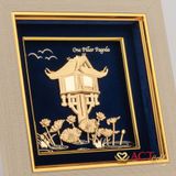 Tranh Chùa Một Cột dát vàng 24k ACT GOLD ISO 9001:2015