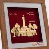 Quà tặng Tranh Cột Cờ Hà Nội dát vàng 24k ACT GOLD ISO 9001:2015 (Mẫu 2)