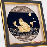 Tranh Cá Chép Hồ Lô dát vàng 24k ACT GOLD ISO 9001:2015 (Mẫu 2)