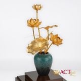 Quà tặng Bình Sen 5 Cành dát vàng 24k ACT GOLD ISO 9001:2015