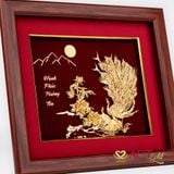 Quà tặng tranh Đôi Chim Công dát vàng 24k ACT GOLD ISO 9001:2015 (mẫu 18)