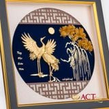Quà tặng tranh Đôi Chim Hạc dát vàng 24k ACT GOLD ISO 9001:2015 (Mẫu 2)