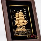 Quà tặng tranh Thuyền dát vàng 24k ACT GOLD ISO 9001:2015 (Mẫu 15)