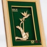 Quà tặng Tranh Hoa Thiên Điểu dát vàng 24k ACT GOLD ISO 9001:2015