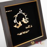 Quà tặng tranh Đôi Cá Chép dát vàng 24k ACT GOLD ISO 9001:2015