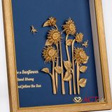 Tranh Hoa Hướng Dương dát vàng 24k ACT GOLD ISO 9001:2015