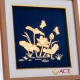 Quà tặng Tranh Hoa Sen dát vàng 24k ACT GOLD ISO 9001:2015
