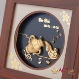 Quà tặng Tranh Cung Bảo Bình dát vàng 24k ACT GOLD ISO 9001:2015