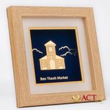 Tranh Chợ Bến Thành dát vàng 24k ACT GOLD ISO 9001:2015