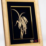 Quà tặng tranh Cây Lúa dát vàng 24k ACT GOLD ISO 9001:2015
